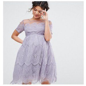 Chi Chi London Lavender Lace Dress Sz 8